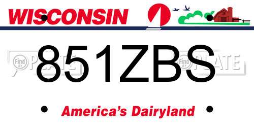 851ZBS Wisconsin License Plate