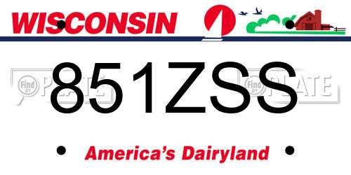 851ZSS Wisconsin License Plate