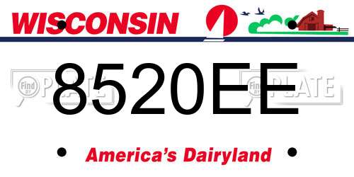 8520EE Wisconsin License Plate