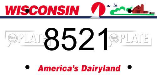 8521 Wisconsin License Plate