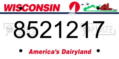 8521217 Wisconsin License Plate