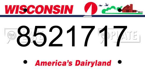 8521717 Wisconsin License Plate