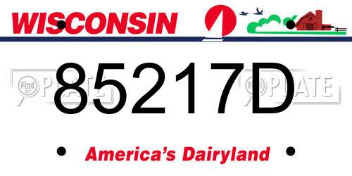 85217D Wisconsin License Plate