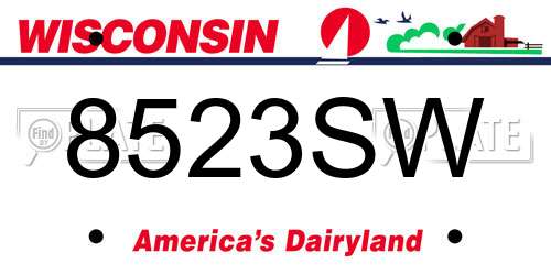 8523SW Wisconsin License Plate