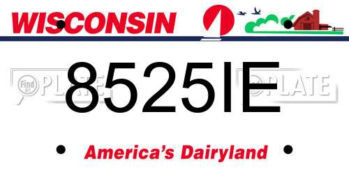 8525IE Wisconsin License Plate
