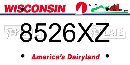 8526XZ Wisconsin License Plate
