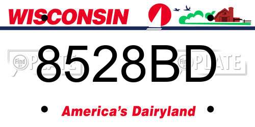 8528BD Wisconsin License Plate