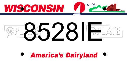 8528IE Wisconsin License Plate