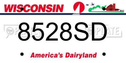 8528SD Wisconsin License Plate