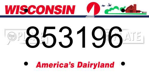853196 Wisconsin License Plate