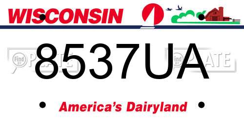8537UA Wisconsin License Plate
