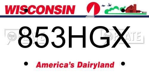 853HGX Wisconsin License Plate