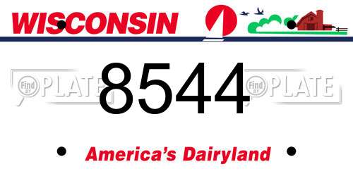 8544 Wisconsin License Plate