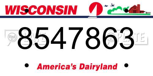 8547863 Wisconsin License Plate