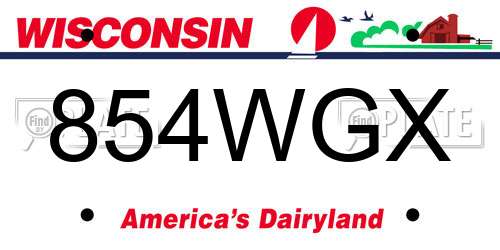 854WGX Wisconsin License Plate