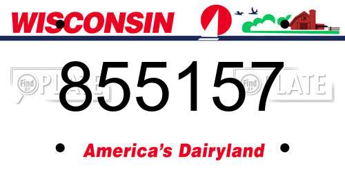 855157 Wisconsin License Plate
