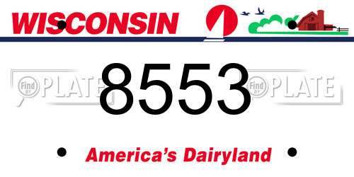 8553 Wisconsin License Plate
