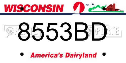8553BD Wisconsin License Plate