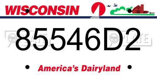 85546D2 Wisconsin License Plate