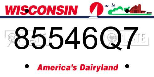 85546Q7 Wisconsin License Plate