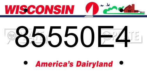 85550E4 Wisconsin License Plate