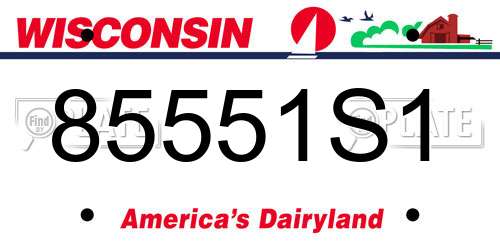 85551S1 Wisconsin License Plate