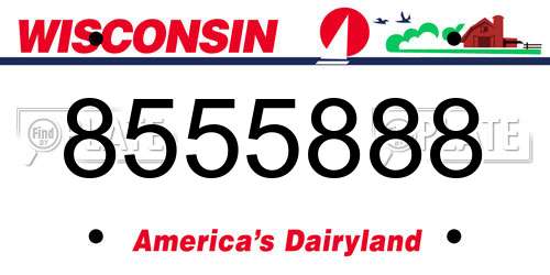 8555888 Wisconsin License Plate