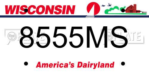 8555MS Wisconsin License Plate