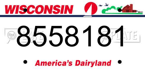 8558181 Wisconsin License Plate