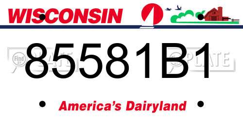 85581B1 Wisconsin License Plate