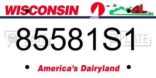 85581S1 Wisconsin License Plate
