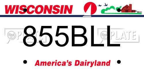 855BLL Wisconsin License Plate