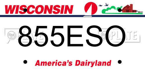 855ESO Wisconsin License Plate