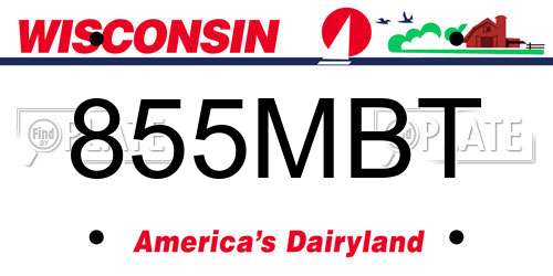 855MBT Wisconsin License Plate