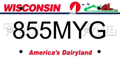 855MYG Wisconsin License Plate