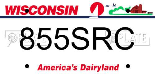 855SRC Wisconsin License Plate