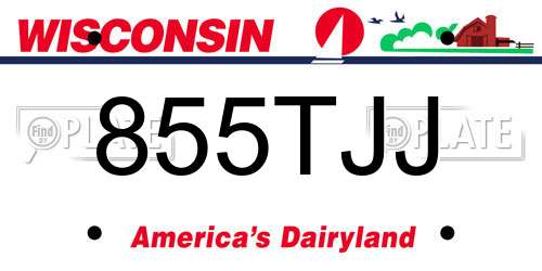 855TJJ Wisconsin License Plate