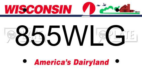 855WLG Wisconsin License Plate