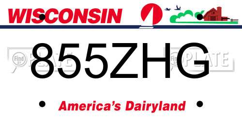 855ZHG Wisconsin License Plate