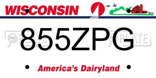 855ZPG Wisconsin License Plate