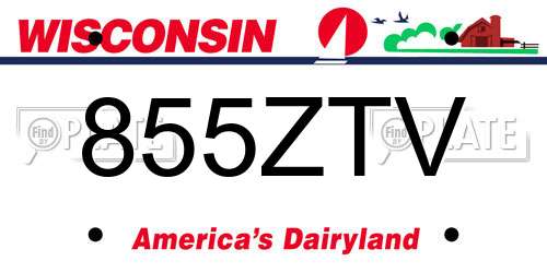 855ZTV Wisconsin License Plate
