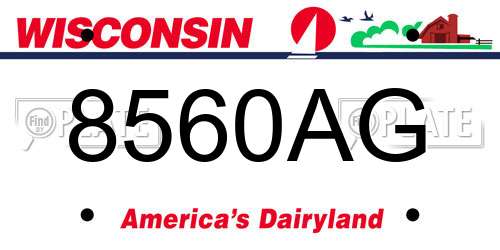 8560AG Wisconsin License Plate