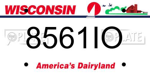 8561IO Wisconsin License Plate