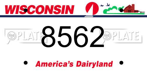 8562 Wisconsin License Plate