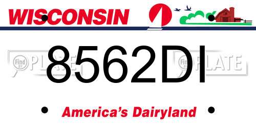8562DI Wisconsin License Plate