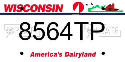 8564TP Wisconsin License Plate