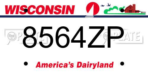 8564ZP Wisconsin License Plate