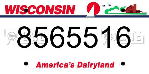 8565516 Wisconsin License Plate