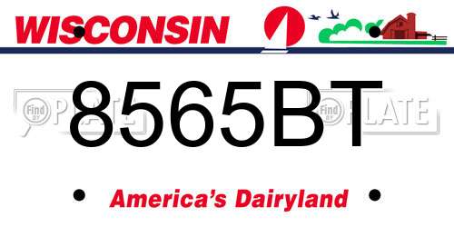 8565BT Wisconsin License Plate