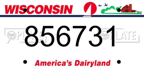 856731 Wisconsin License Plate